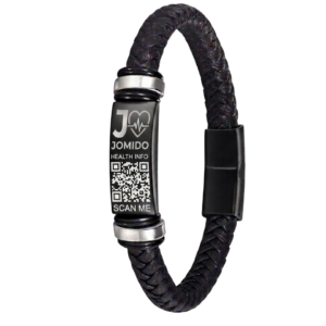 CardioMed-Infoband  geflochtenes Leder mit Magnetverschluß 22 cm lang