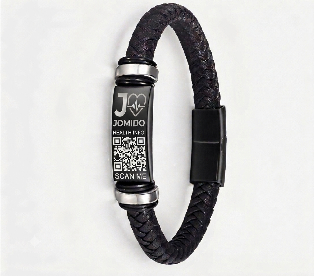 CardioMed-Infoband geflochtenes Leder mit Magnetverschluß
