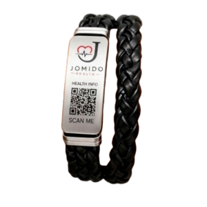 CardioMed-Infoband  doppeltes geflochtenes Leder mit Magnetverschluß 22 cm